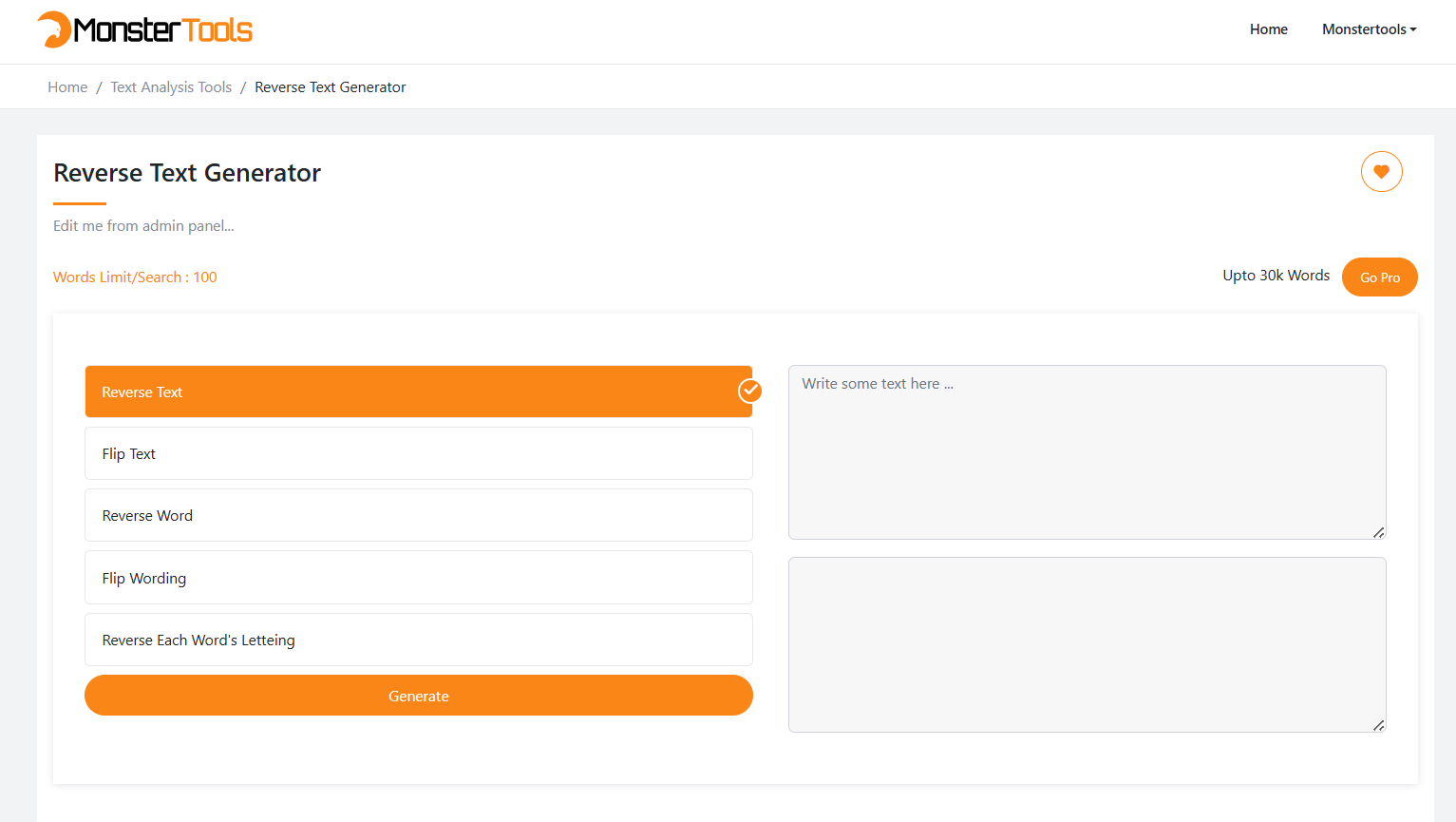 Flip Your Script! Fun & Surprises with the Free Reverse Text Generator at MonsterTools.site